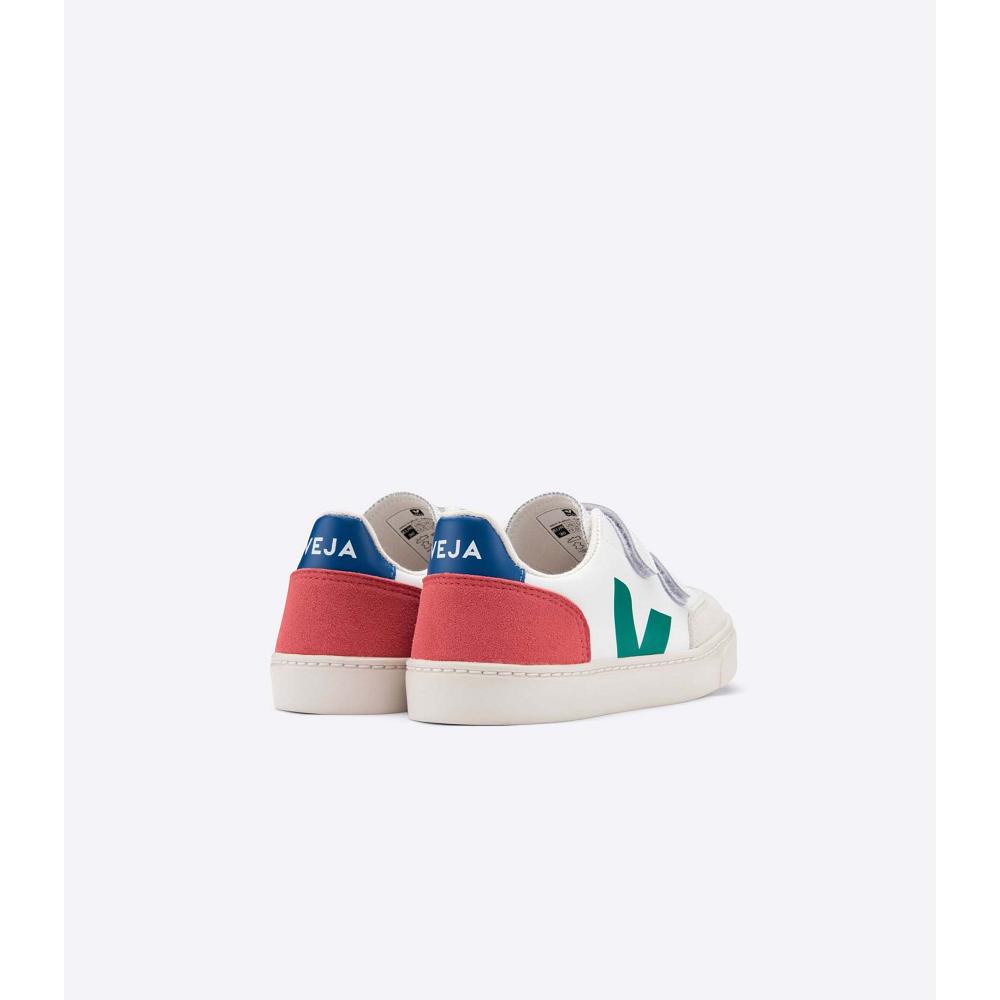 Veja V-12 LEATHER Tenisky Detske White/Red | SK 883FDN